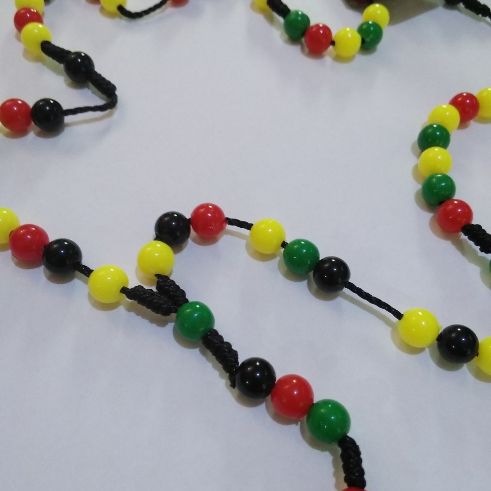 REGGAE RASTA ROSARY NECKLACE - Picture 5 of 5